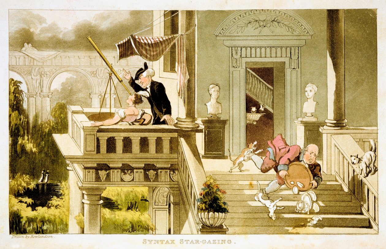 Syntaks Stjernekikking, c1815 av Thomas Rowlandson