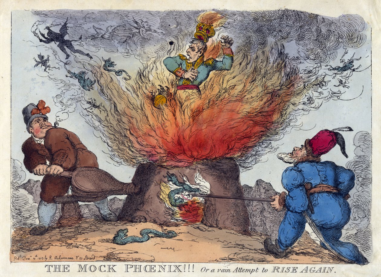 DEN HØTTE FØNIX! Eller et forgjeves forsøk på å STÅ IGJEN av Thomas Rowlandson