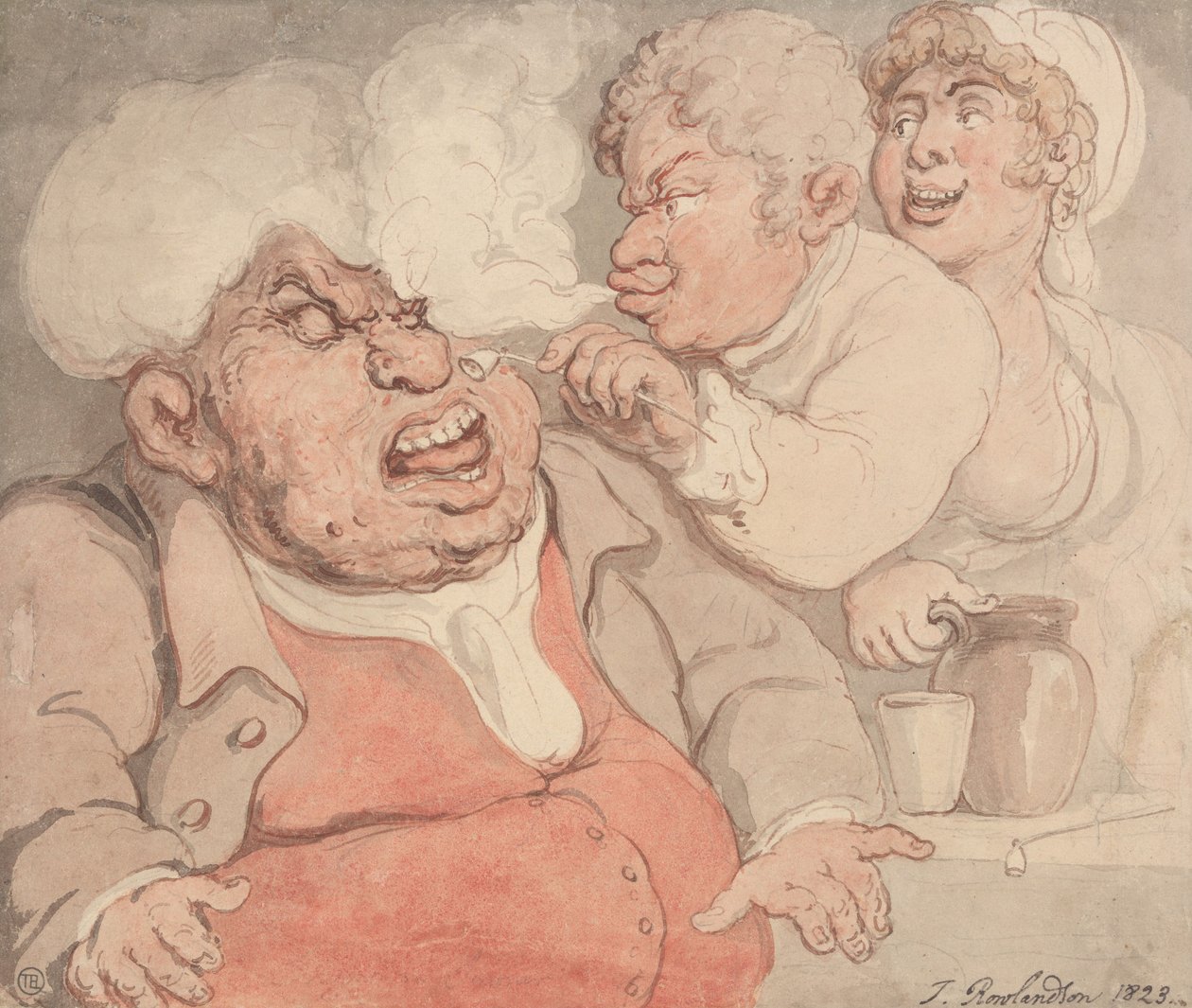 Hån med røyk fra en pipe av Thomas Rowlandson