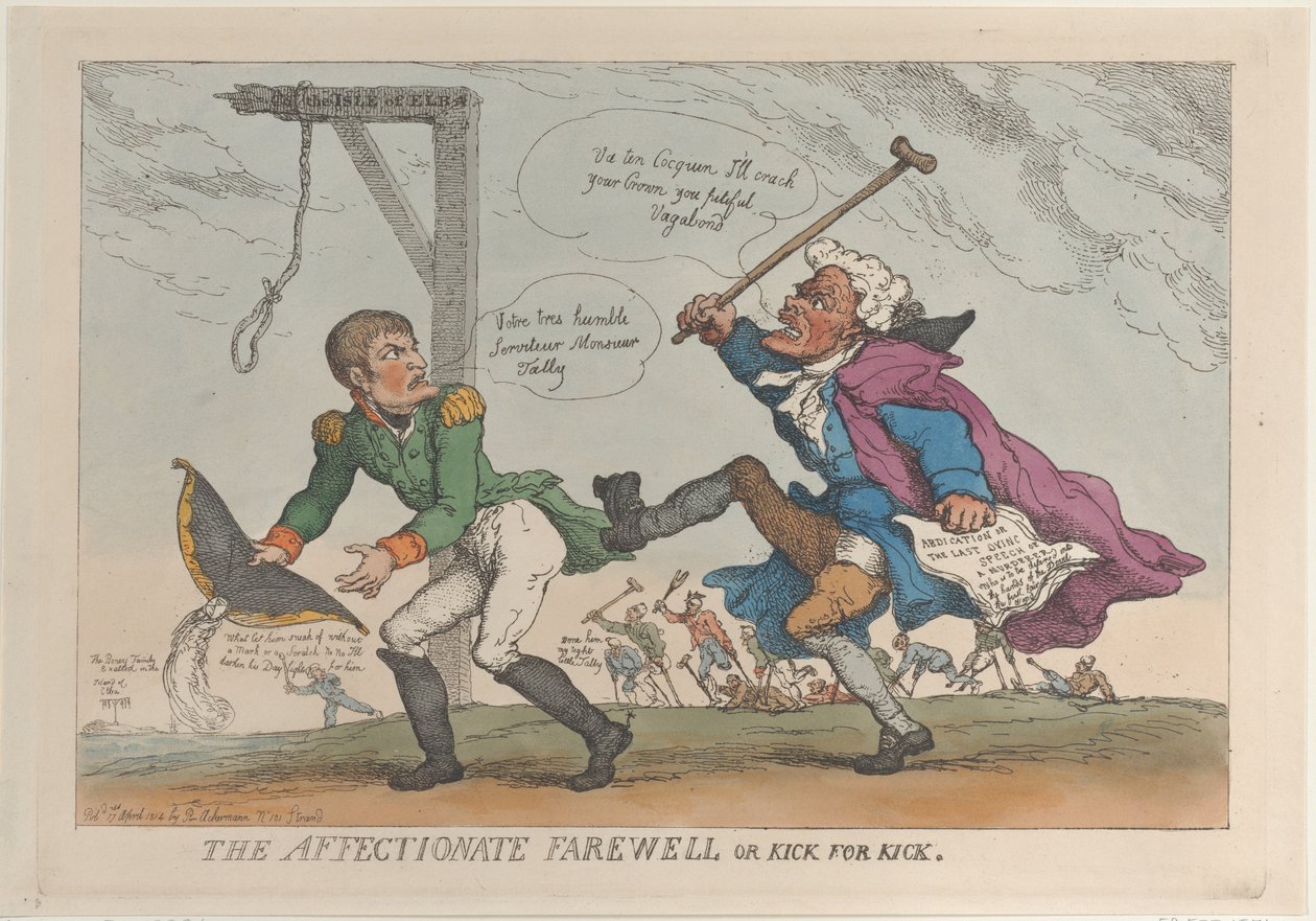 The Affectionate Farewell, eller Kick for Kick, 17. april 1814., 17. april 1814. av Thomas Rowlandson