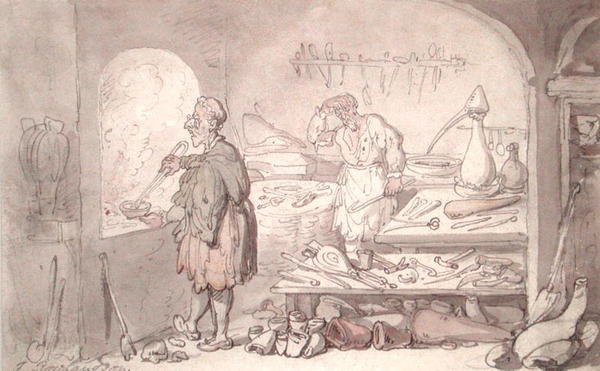 Alkymisten (akvarell på papir) av Thomas Rowlandson