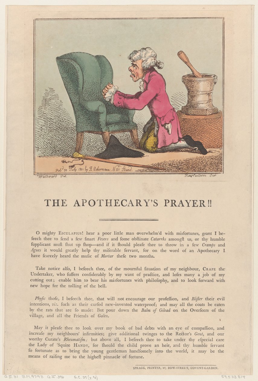 Apotekerens bønn!!, 30. juli 1801., 30. juli 1801. av Thomas Rowlandson