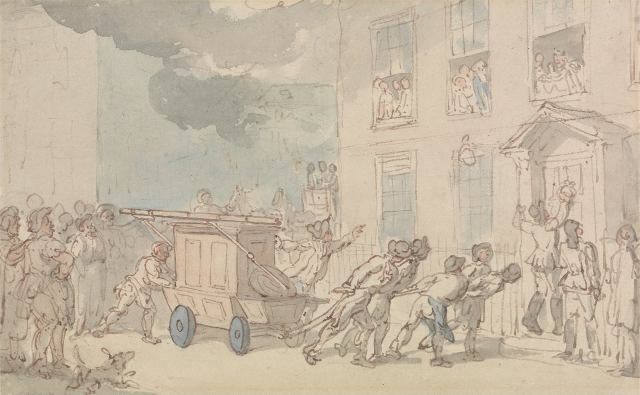 Brannbilens ankomst av Thomas Rowlandson