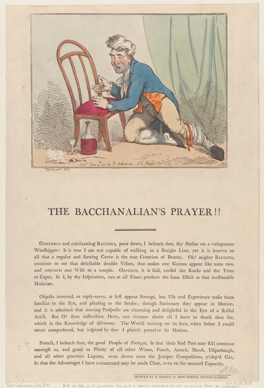 Bacchanalians bønn!!, 4. juni 1801., 4. juni 1801. av Thomas Rowlandson