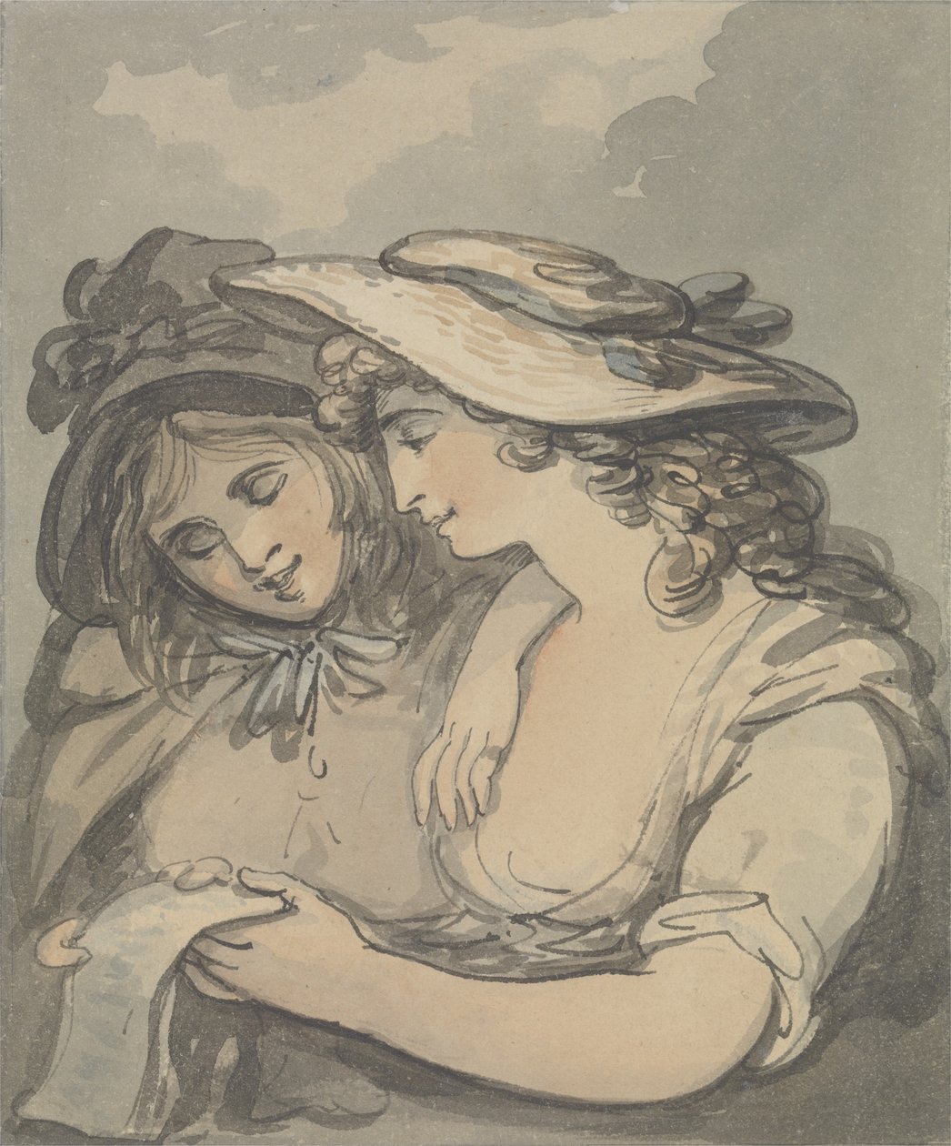 The Ballad Singers (akvarell med penn og blekk over grafitt på papir) av Thomas Rowlandson