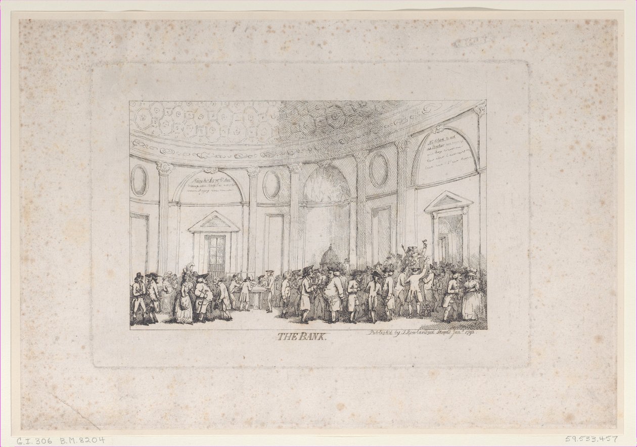 Banken, januar 1792 gjenutgitt., januar 1792 gjenutgitt. av Thomas Rowlandson