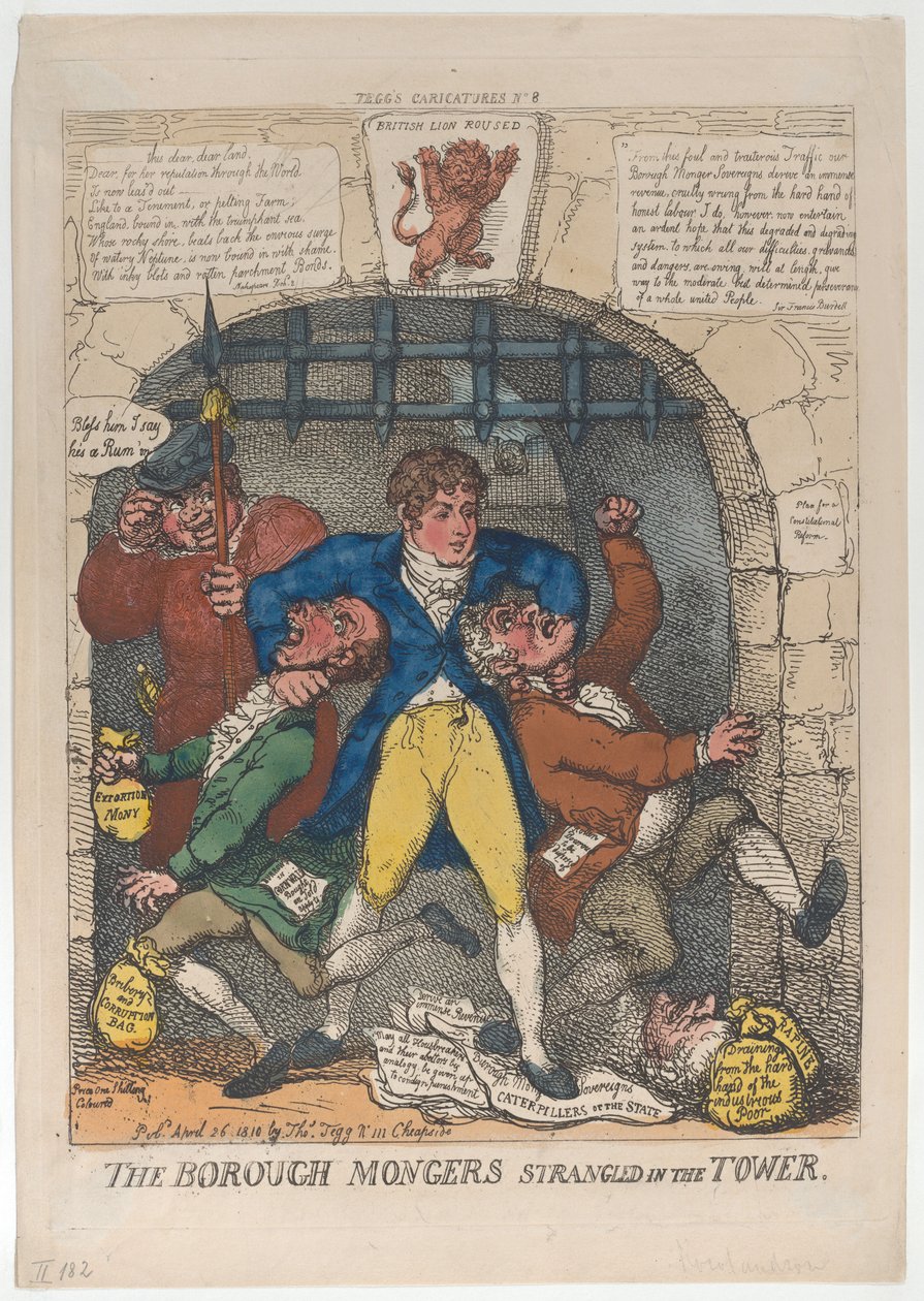 Borough Mongers kvalt i tårnet, 26. april 1810., 26. april 1810. av Thomas Rowlandson
