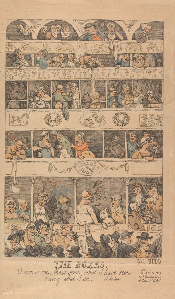 «The Boxes»: Å, stakkars meg, som har sett det jeg har sett, og som ser det jeg ser. av Thomas Rowlandson