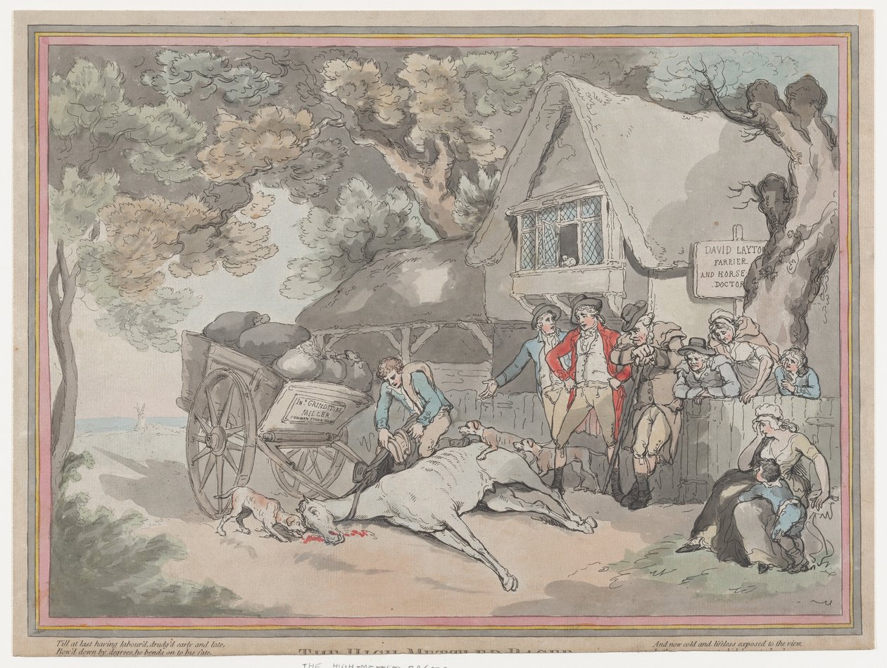 The Cart Horse fra The Life of a Racehourse, eller The High-Mettled Racer, 2. juli..., 20. juli 1789. av Thomas Rowlandson