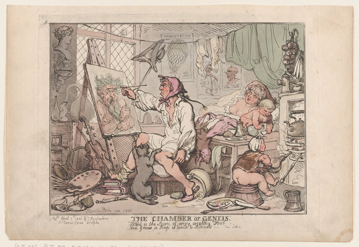 The Chamber of Genius, 2. april 1806., 2. april 1806. av Thomas Rowlandson