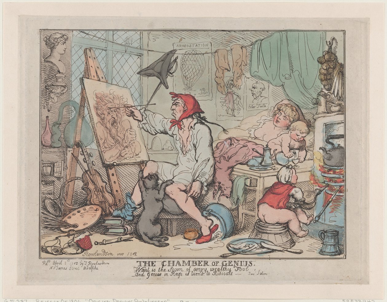 The Chamber of Genius, 2. april 1812., 2. april 1812. av Thomas Rowlandson