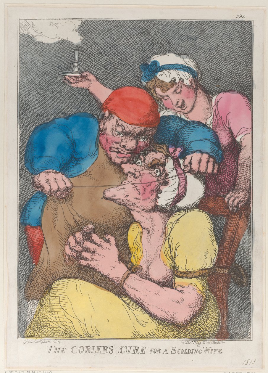 Skomakerens kur for en skjennende kone, 1813., 1813. av Thomas Rowlandson