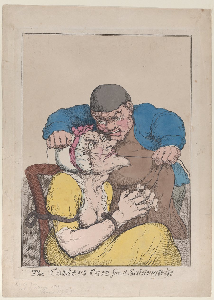 Skomakerens kur for en skjennende kone, 1813., 1813. av Thomas Rowlandson