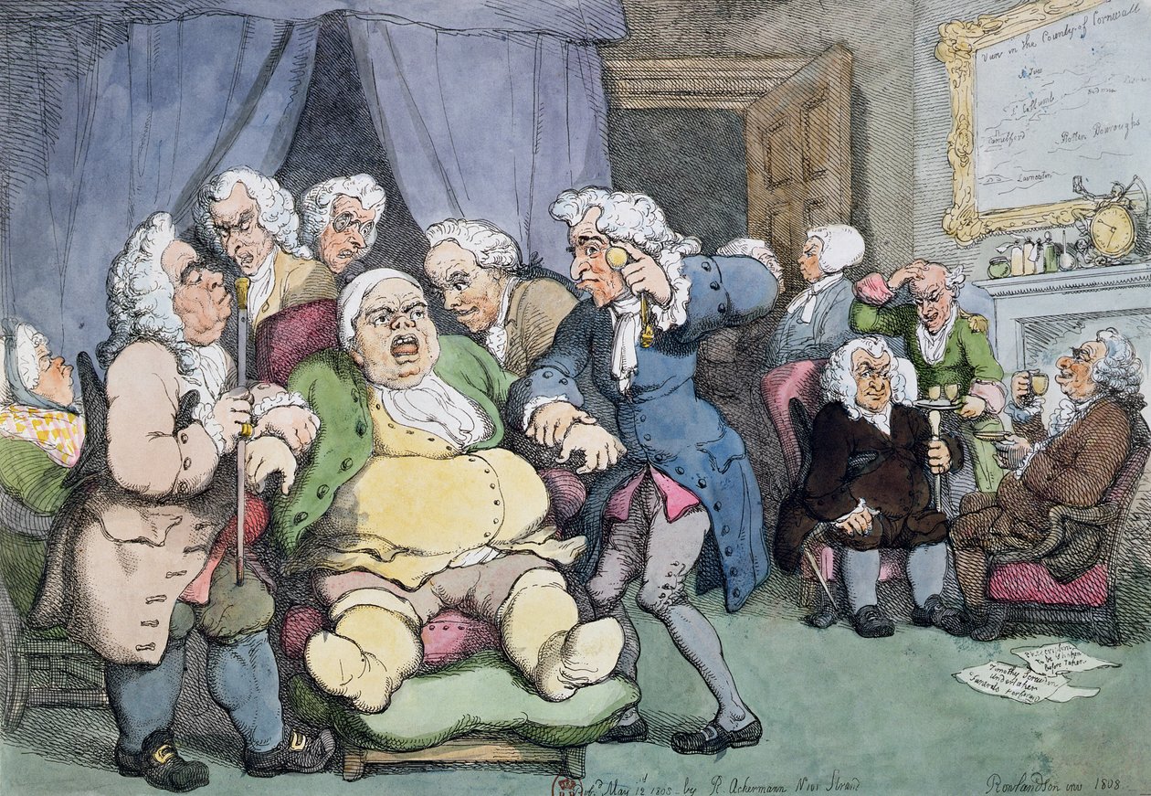 Konsultasjonen eller siste håp, 1808 av Thomas Rowlandson
