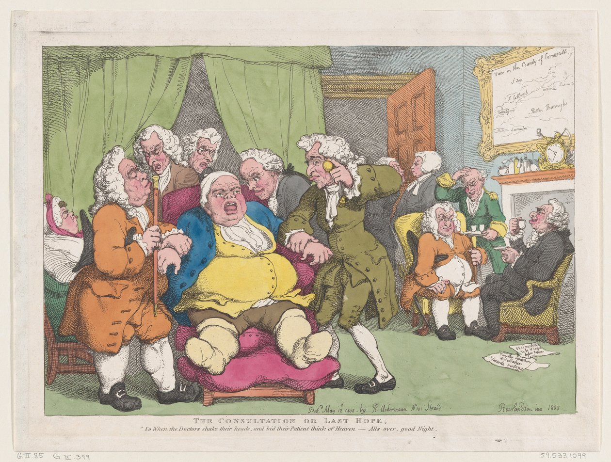 Konsultasjonen, eller siste håp, 30. juni 1808., 30. juni 1808. av Thomas Rowlandson