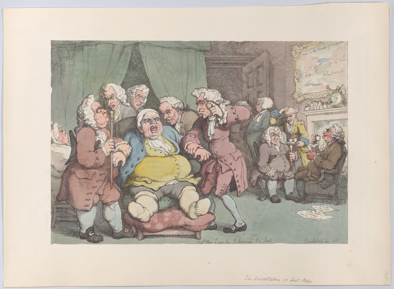 Konsultasjonen, eller siste håp, 30. juni 1808., 30. juni 1808. av Thomas Rowlandson
