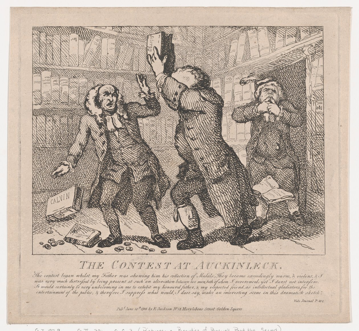 The Contest at Auckinleck Picturesque Beauties of Boswell, Part the Second, juni..., 10. juni 1786. av Thomas Rowlandson