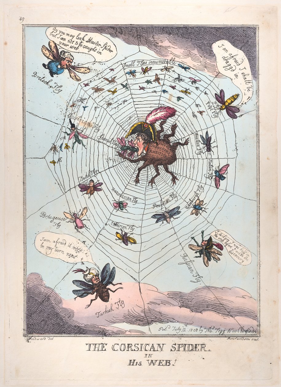 The Corsican Spider in His Web!, 12. juli 1808., 12. juli 1808. av Thomas Rowlandson