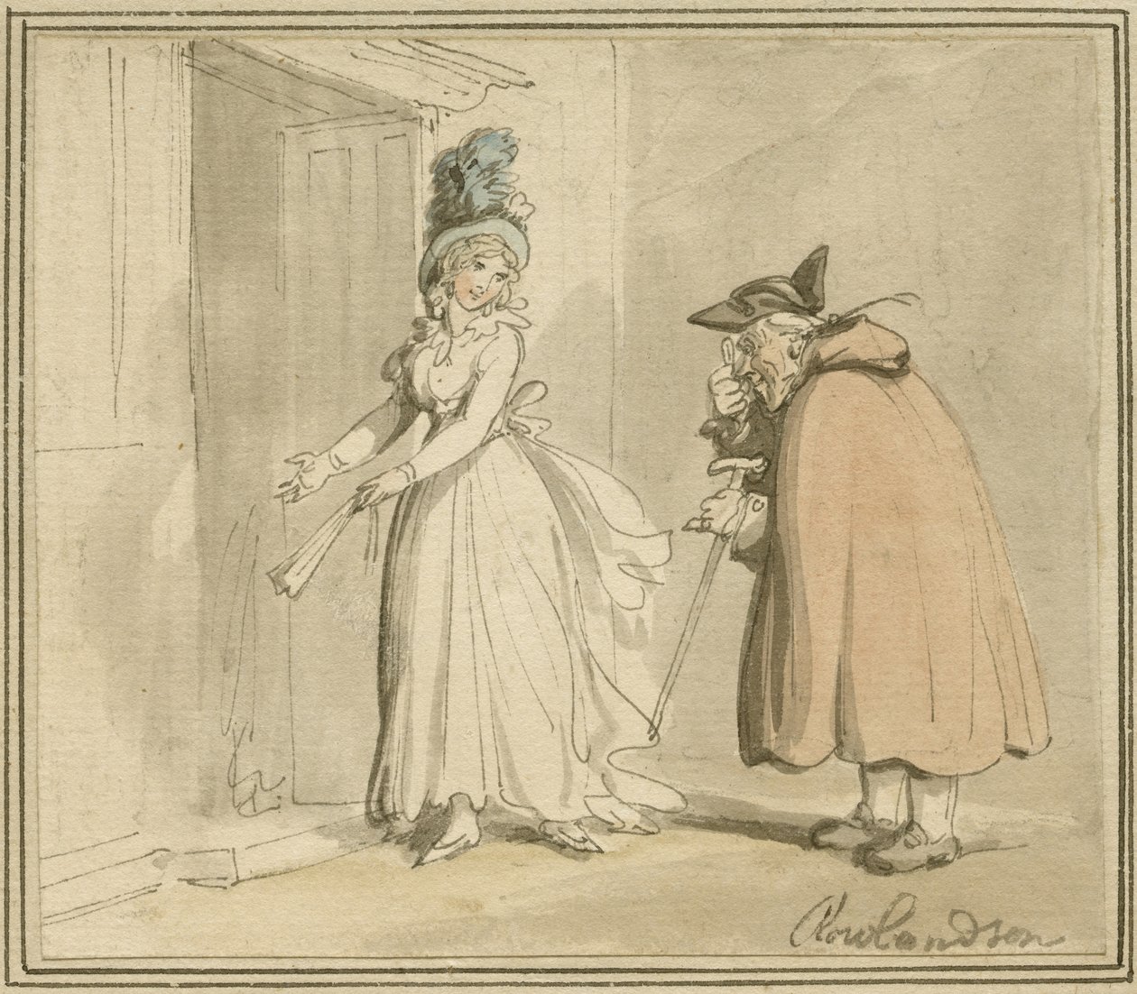 Kurtisanen, ca. 1785-1800 av Thomas Rowlandson