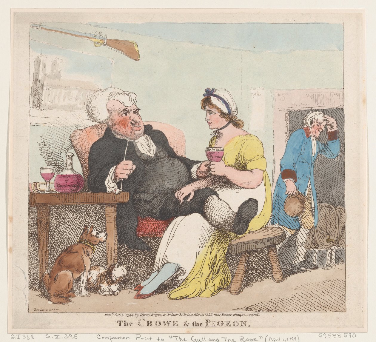 The Crowe & The Pigeon, 1. oktober 1799., 1. oktober 1799. av Thomas Rowlandson