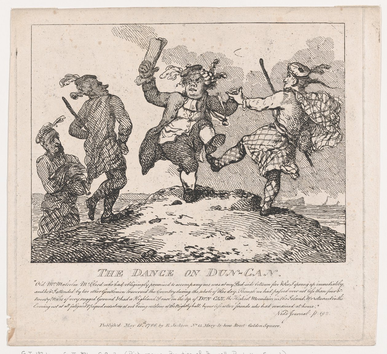 The Dance on Dun-Can Picturesque Beauties of Boswell, Part the Second, 15. mai 1786., 15. mai 1786 av Thomas Rowlandson