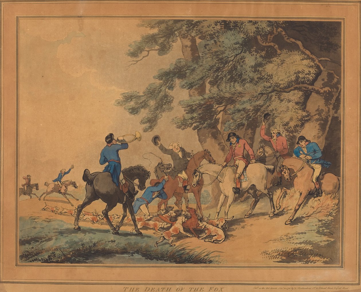 The Death of the Fox, utgitt 1786. av Thomas Rowlandson