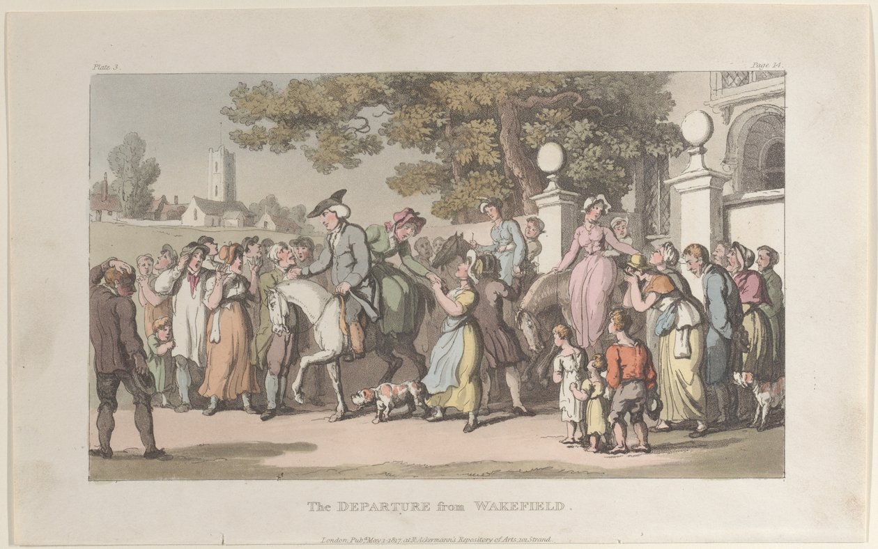Avgangen fra Wakefield, fra The Vicar of Wakefield, 1. mai 1817., 1. mai 1817. av Thomas Rowlandson