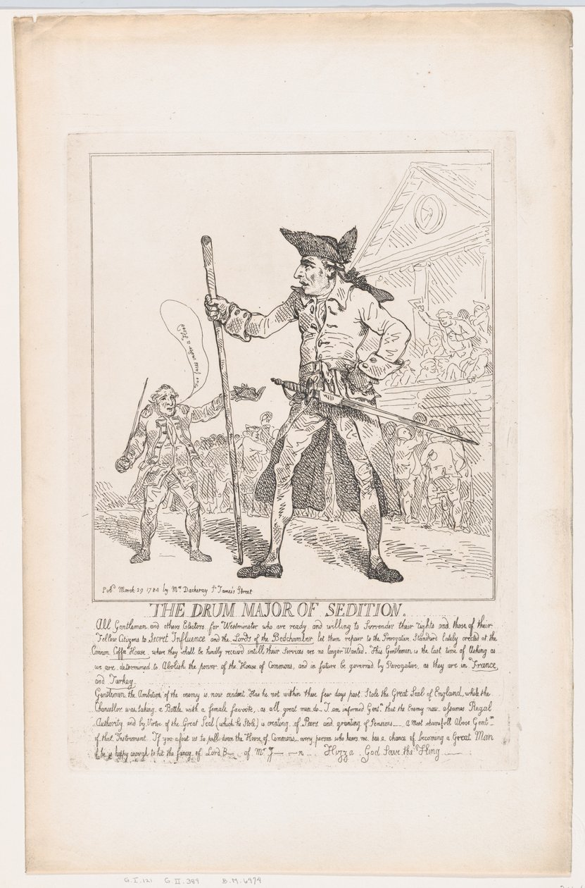 The Drum Major of Sedition, 29. mars 1784., 29. mars 1784. av Thomas Rowlandson