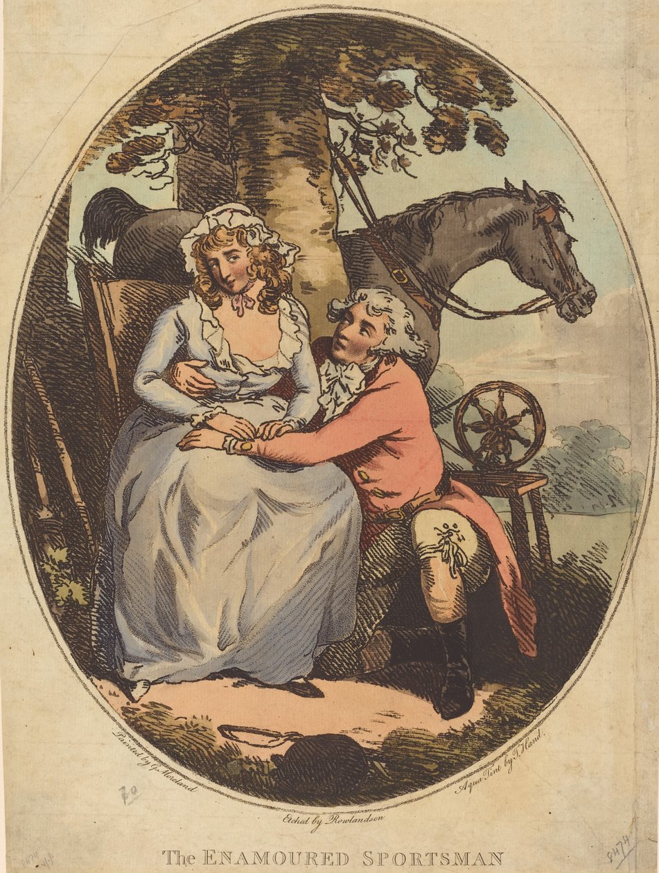 Den forelskede idrettsmannen. av Thomas Rowlandson