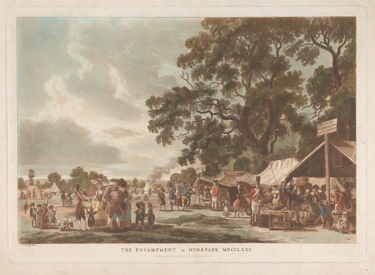 Leiren i Hyde Park av Thomas Rowlandson