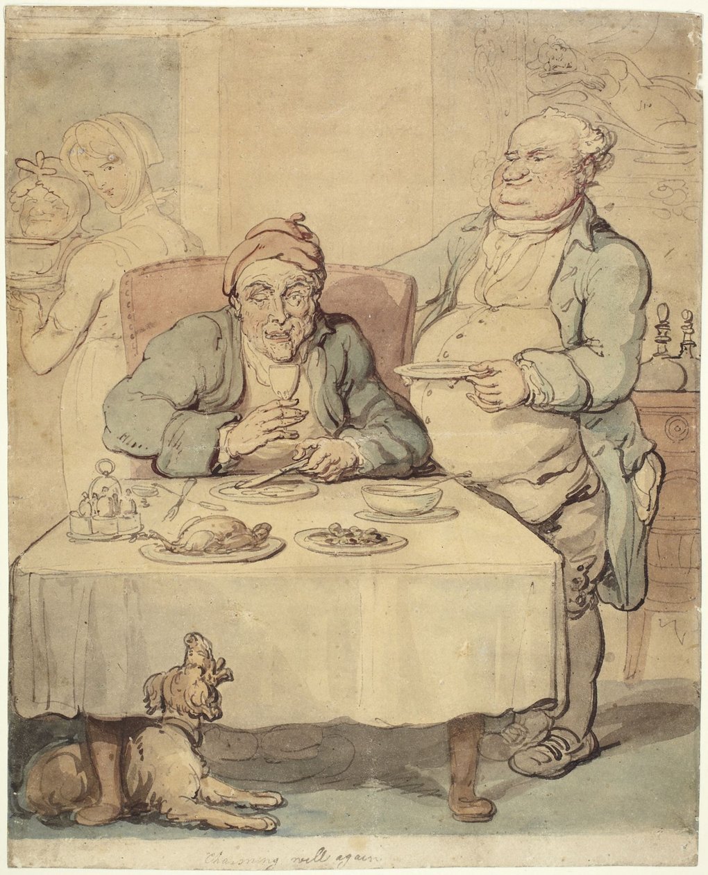 The Epicure; Charming er tilbake av Thomas Rowlandson