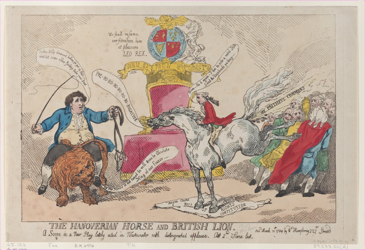Hannoverhesten og den britiske løven, 31. mars 1784., 31. mars 1784. av Thomas Rowlandson