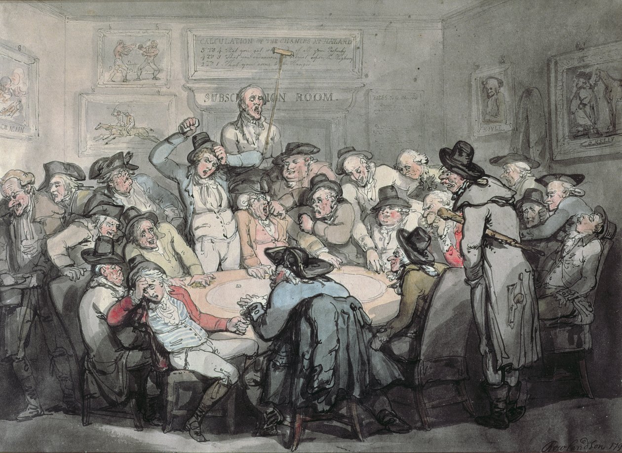 The Hazard Room (akvarell) av Thomas Rowlandson
