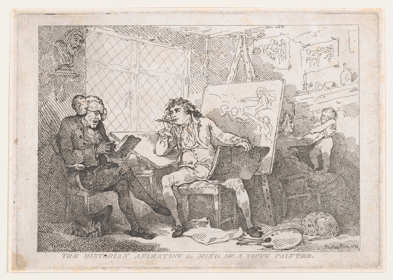 The Historian Animating The Mind of A Young Painter, 1784., 1784. av Thomas Rowlandson