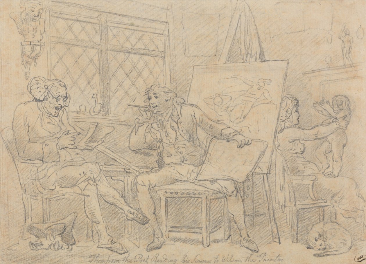 Historikeren som inspirerer den unge malerens fantasi av Thomas Rowlandson