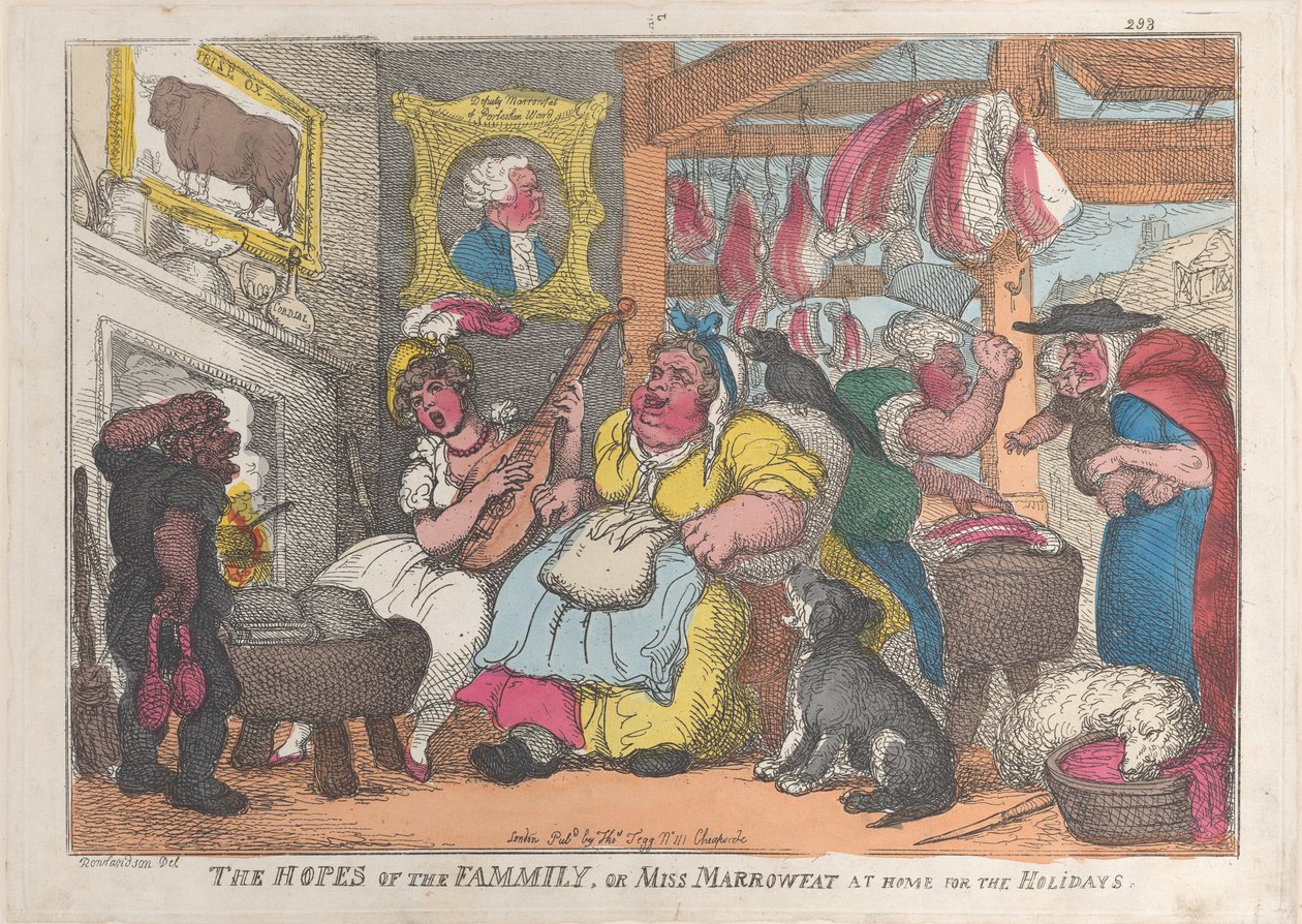 The Hopes of the Family, eller Miss Marrowfat at Home for the Holidays, 1809-13., 1809-13. av Thomas Rowlandson