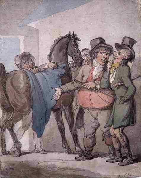 The Horse Deal (penn, akvarell og blyant på papir) av Thomas Rowlandson