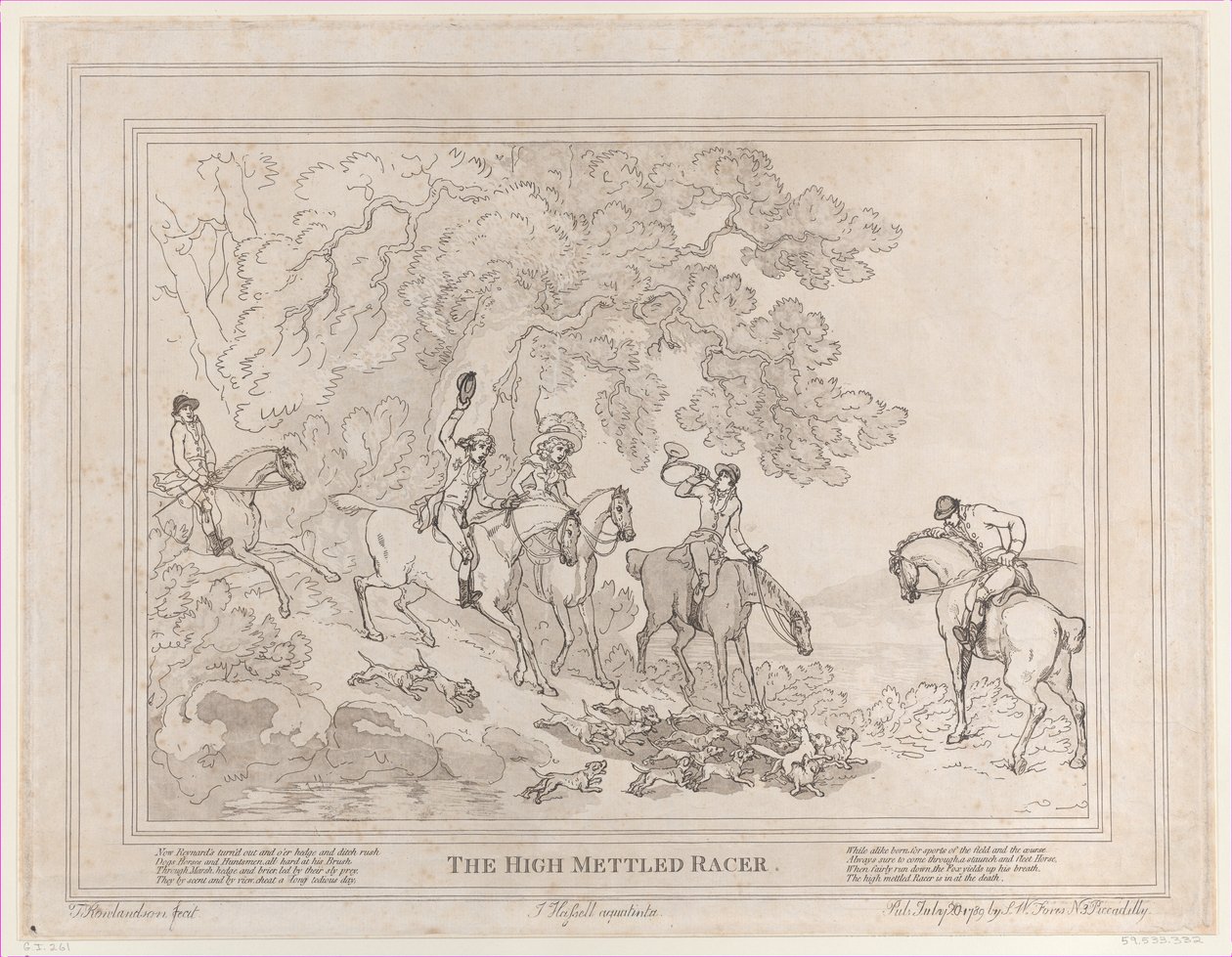 Jegeren fra The Life of a Racehorse, eller The High-Mettled Racer, 20. juli 1789., 20. juli 1789 av Thomas Rowlandson