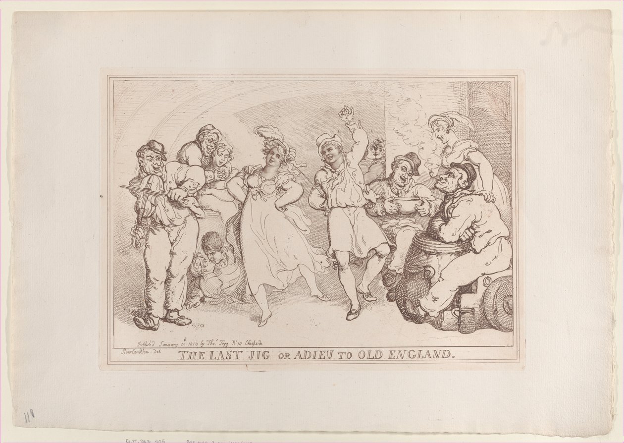 The Last Jig or Adieu to Old England, 20. januar 1818., 20. januar 1818. av Thomas Rowlandson