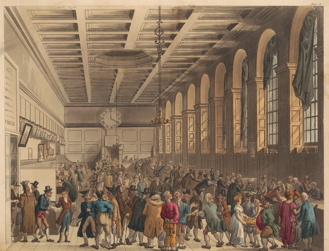 The Long Room, Custom House av Thomas Rowlandson
