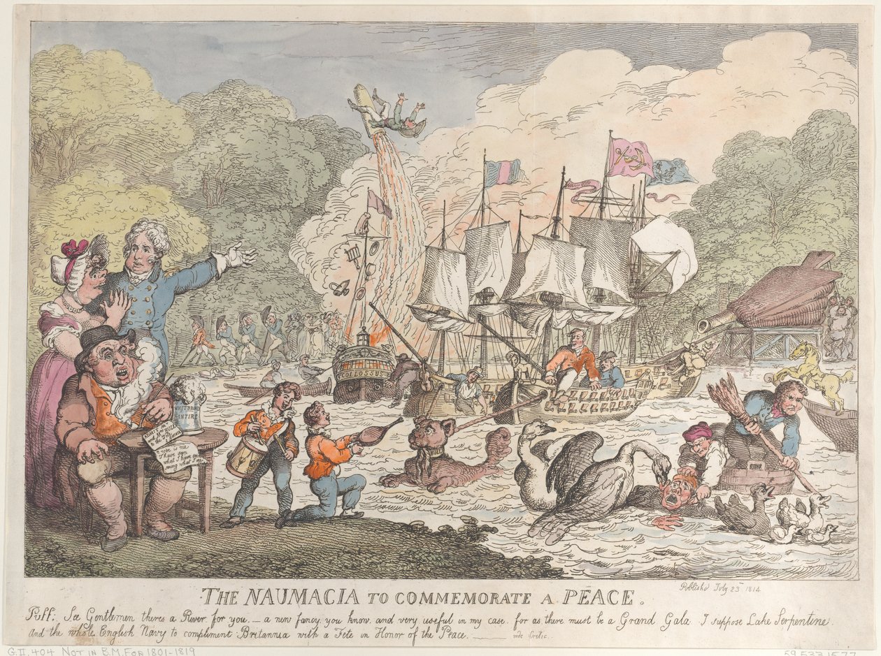 Naumacia til minne om en fred, 23. juli 1814., 23. juli 1814. av Thomas Rowlandson