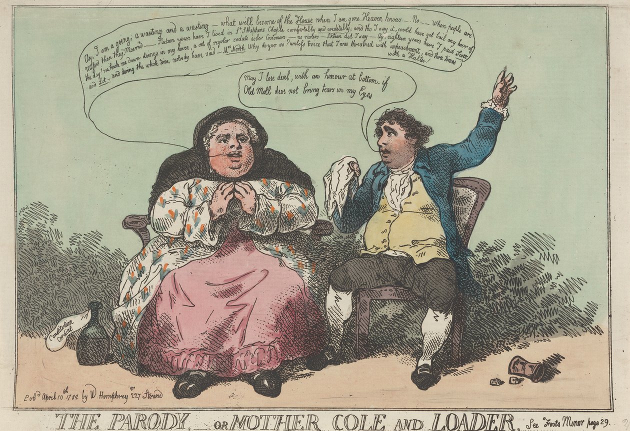 Parodien, eller Mother Cole og Leader av Thomas Rowlandson