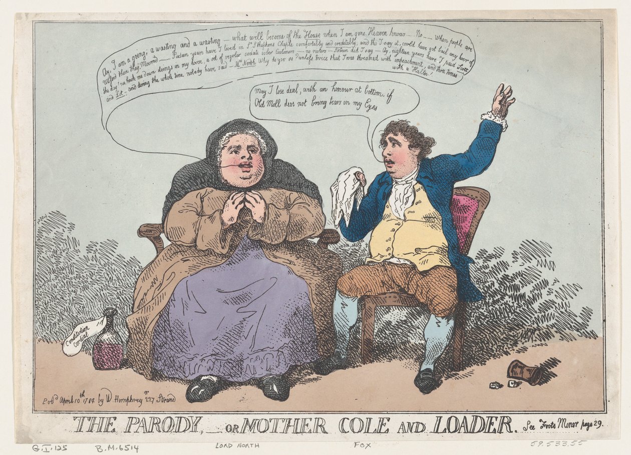 The Parody, eller Mother Cole and Loader, 10. april 1784., 10. april 1784. av Thomas Rowlandson