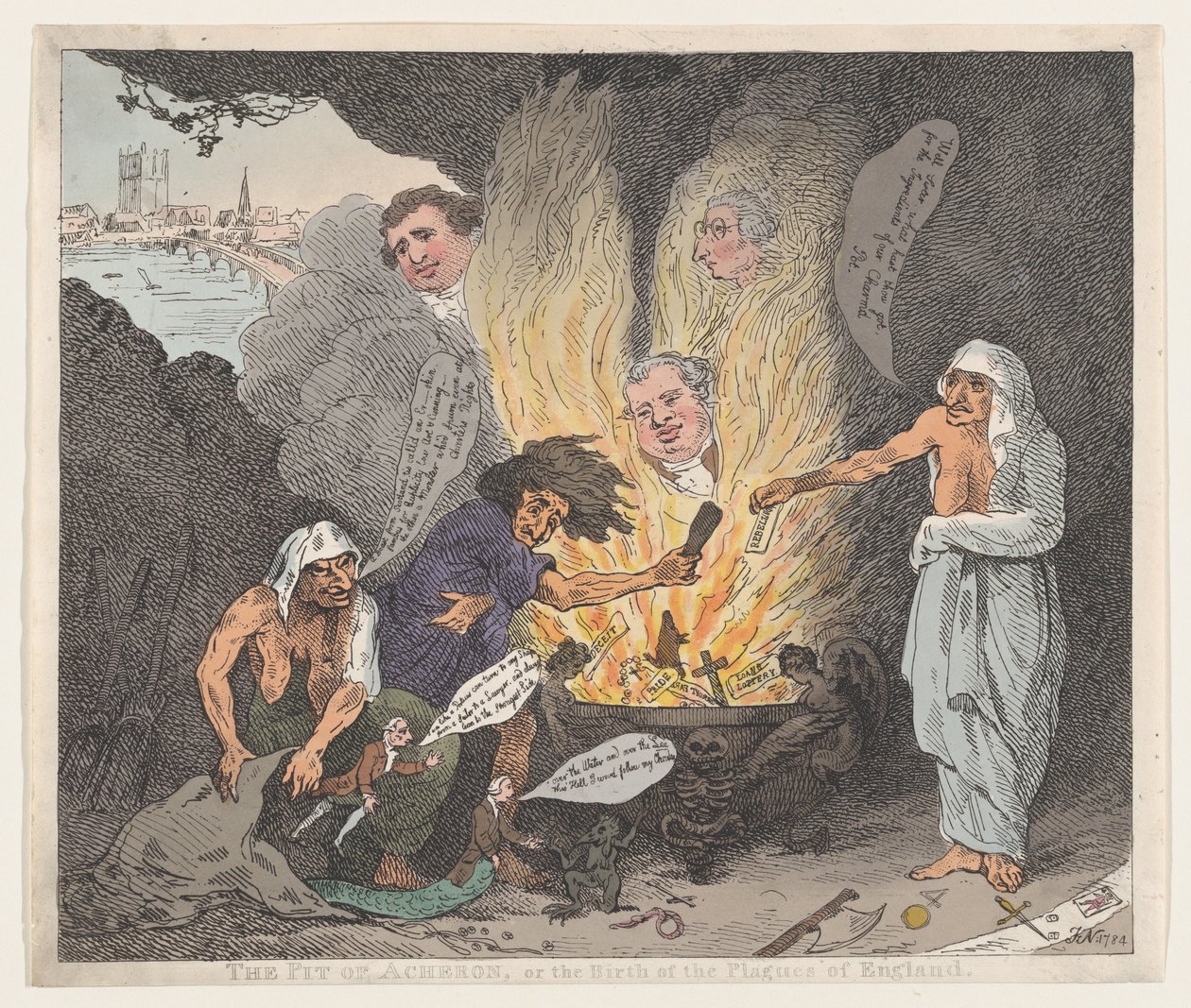 The Pit of Acheron eller The Birth of the Plagues of England, 28. januar 1784., 28. januar 1784. av Thomas Rowlandson