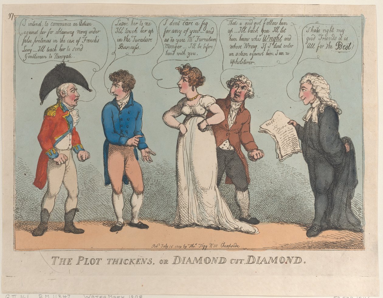 The Plot Thickens, eller Diamond Cut Diamond, 16. juli 1809., 16. juli 1809. av Thomas Rowlandson