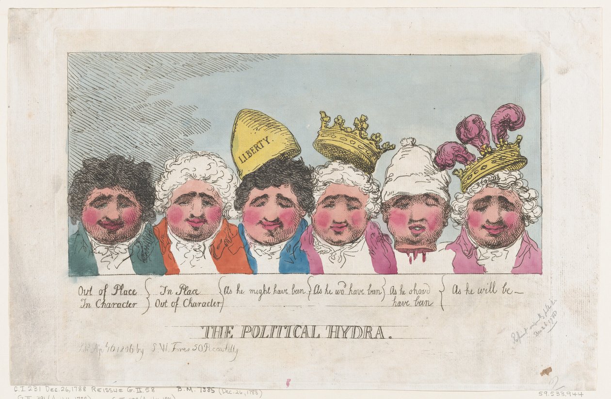 Den politiske Hydra, 16. april 1806., 16. april 1806. av Thomas Rowlandson