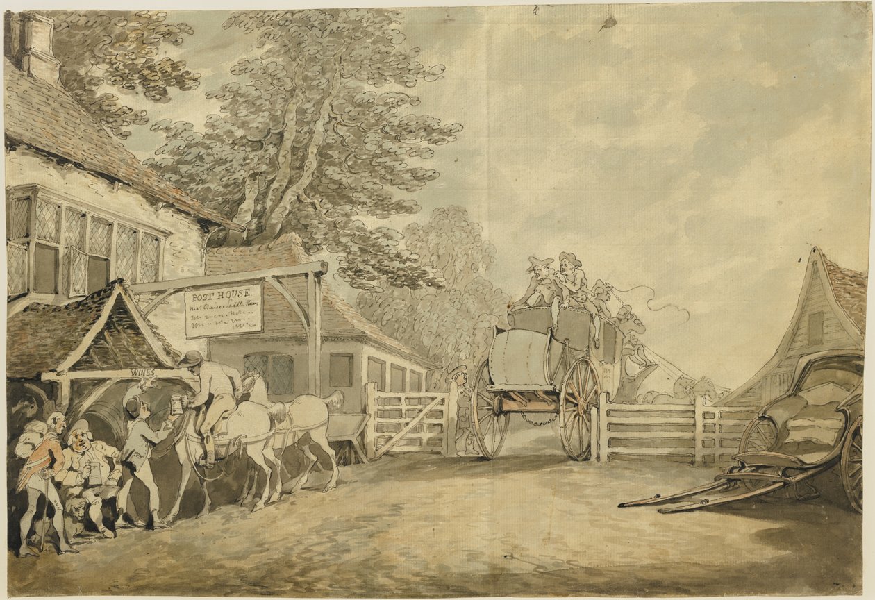 Posthuset, ca. 1778–80 av Thomas Rowlandson