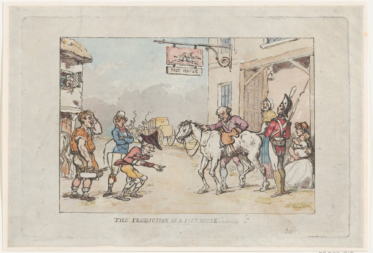 Produksjonen av et posthus, 1808., 1808. av Thomas Rowlandson