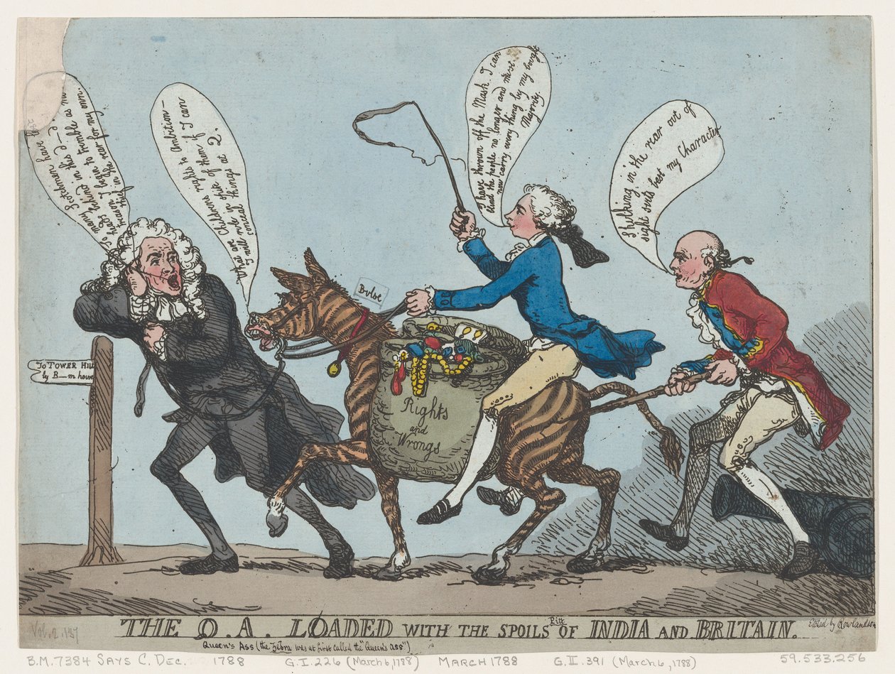 Q.A. Lastet med byttet fra India og Storbritannia, 1788., 1788. av Thomas Rowlandson
