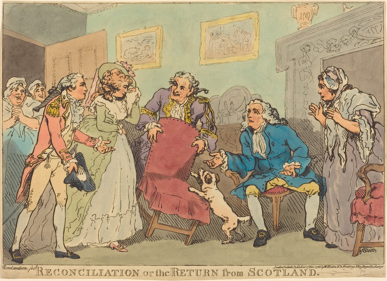 Forsoningen, eller returen fra Skottland av Thomas Rowlandson